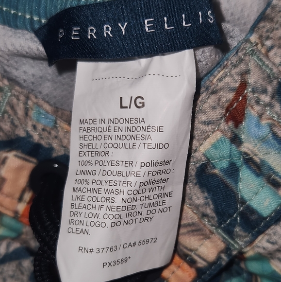 Perry Ellis Swim Trunks Lined with Pockets Men's Size Large - Picture 3 of 3